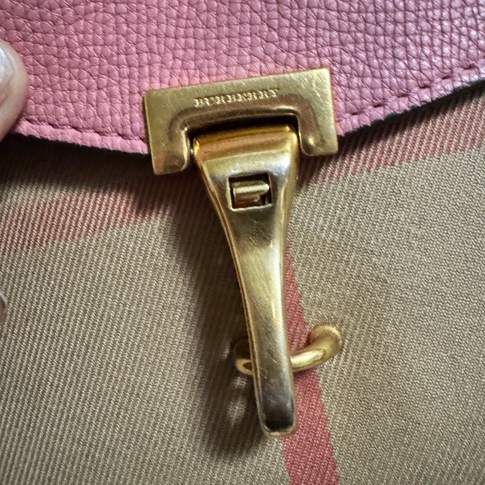 Burberry Pink and Tan Women's Bag - Picture 2 of 11